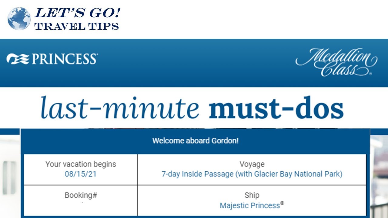 Last Minute Before You Board Princess Cruises