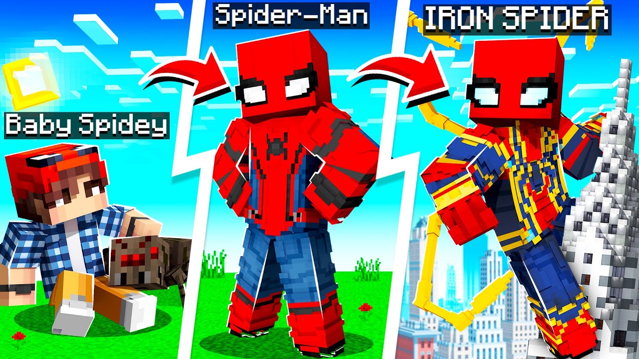 Upgrading Spider Man To Iron Spider In Minecraft Minecraft Videos Upgrading Spider Man To Iron Spider In Minecraft Minecraft Videos