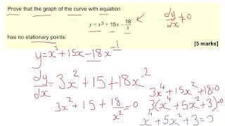 No Stationary Points A Level Maths Year 12 Year 13 Maths Calculus