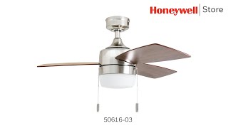 Honeywell Barcadero Modern Brushed Nickel LED Ceiling Fan With Integrated Light - (50616-03)