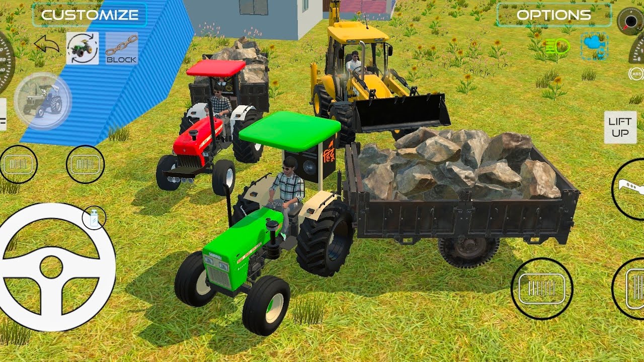 🔴Drive JCB and Uploading 🛻🏗️Stone From Swaraj 🛻 New Holland 🚜 in Game #truck #jcb #tractor #dumper 