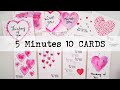 ❤️🧡💗 5 Minutes ONLY 10 Easiest Valentine's Cards WATERCOLORS for Beginners ~ ✂️ Maremi's Small Art