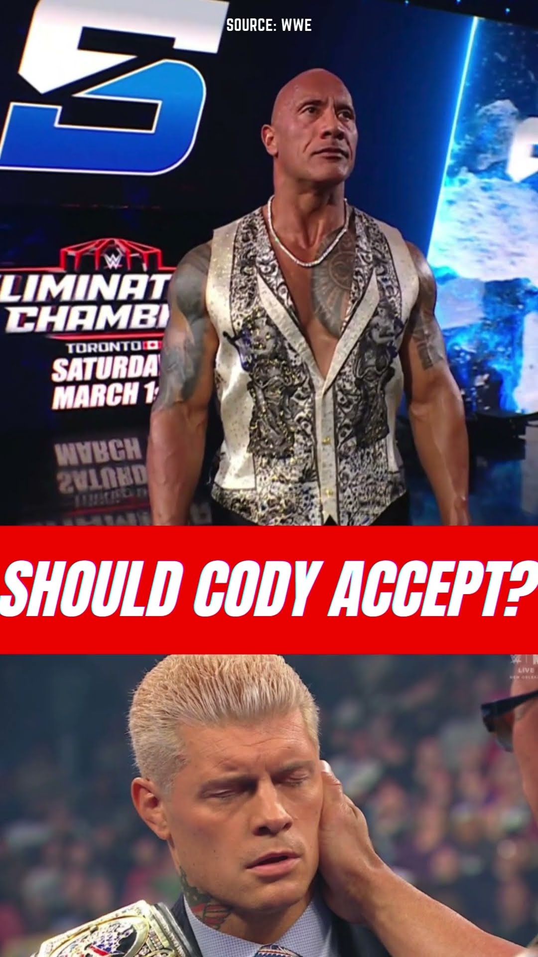 Why did The Rock ask for Cody Rhodes' soul? #wwe #smackdown #therock #codyrhodes #shorts