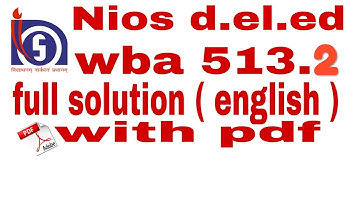 nios d el ed wba 513.2 english  solution with pdf