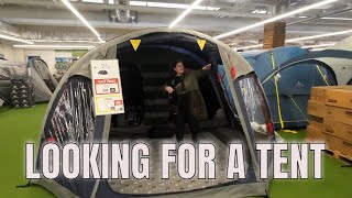 LOOKING AT TENTS in Go outdoors Manchester