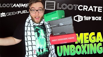 January MEGA Unboxing 2016 - Loot Crate, Loot Anime, Geek Fuel and 1UP Box