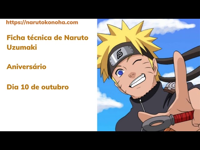 Naruto - Qual sua idade, altura e peso ao longo das fases