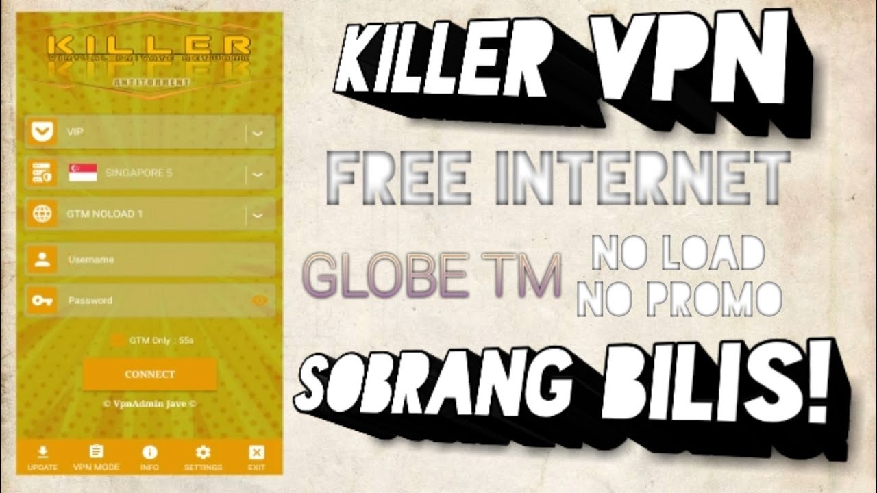 KILLER VPN GLOBE TM NO LOAD! SOBRANG BILIS! FREE INTERNET
