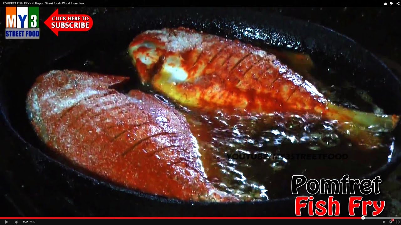 POMFRET FISH FRY - Kolhapuri Street food - World Street food street food | STREET FOOD