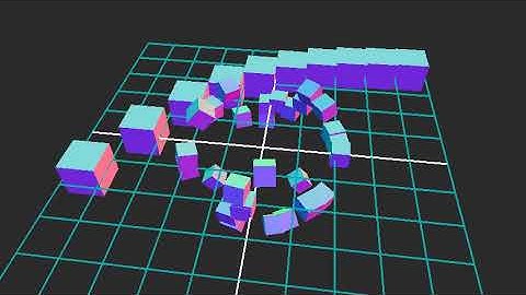 Moving a point back and forth between two points with the Vector3 lerp method - threejs demos