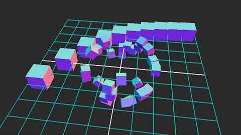 Moving a point back and forth between two points with the Vector3 lerp method - threejs demos