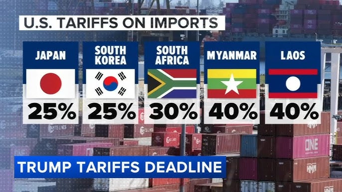 Trump sets 25% tariffs on Japan and South Korea, and new import taxes on 12 other nations - YouTube