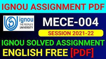 MECE-004 Solved Assignment 2022, MECE 4 Solved Assignment 2021-22 in English, MECE 4 Assignment