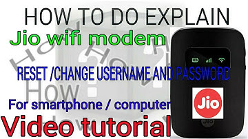 how to change password of Reliance Jio wifi router/modem/dongle