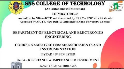 SCHERING BRIDGE | MEASUREMENTS & INSTRUMENTATION