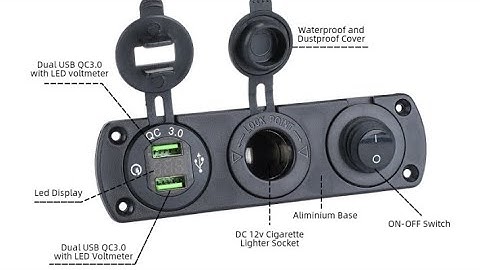 Hoe je een sigarettenaanstekeradapter voor in de auto en een voltmeter-schakelpaneel voor 2 USB-l...