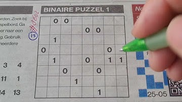 (#8603) Sunday. Binary01 Sudoku puzzle. Bonus Extra edition. 05-26-2024 Extra part 3 of 4