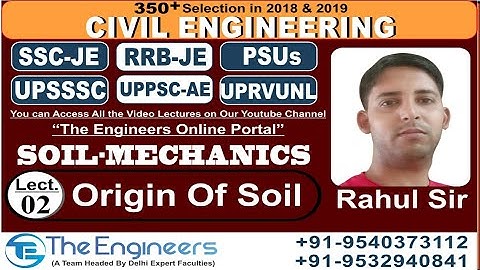 Soil Mechanics Lecture 2 (Origin Of Soil)