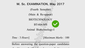 2017 Dcrust MSc Biotech 4th Sem Animal Biotechnology Question Paper