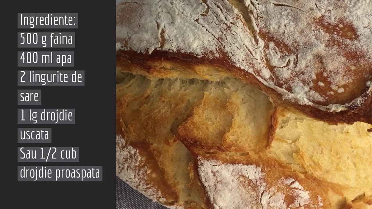 No Knead Home Made Bread Paine Neframantata Youtube