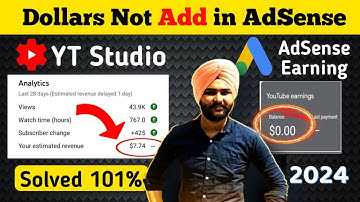 Problem Solved | "Dollars" not "ADD" in Google AdSense | YouTube Earning Not Showing in AdSense 2024
