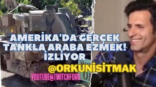 AMERİKALI AYNASIZ AMERİKA'DA GERÇEK TANKLA ARABA EZMEK! İZLİYOR @orkunisitmak