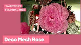 Deco Mesh Roses for your Valentine's Seasonal Tree! Easy to make and look amazing! Dollar Tree Mesh