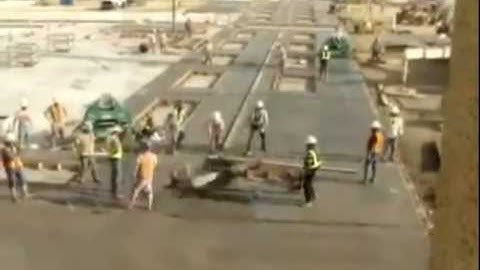 How Many Workers Does It Take To Stop A Spinning Concrete Buffer