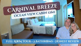 Thumbnail Carnival Breeze Ocean View Deluxe Cabin 1260 Tour & Review | Two Bathrooms & Midship Deck 1