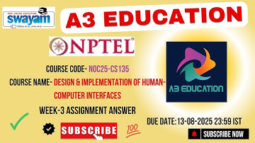 NPTEL Design & Implementation of Human‑Computer Interfaces Week 3 Assignment Answers | Jul–Dec 2025