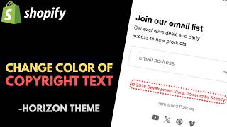 Shopify Horizon Theme: How to Change Copyright Text Color