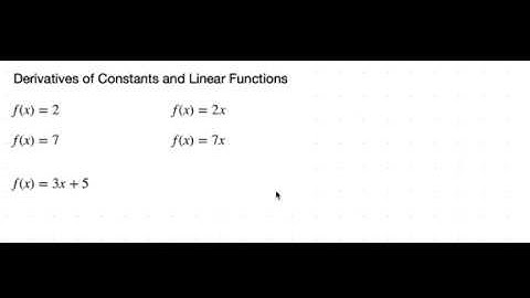 Calculus-Derivatives-Constants and Linear Functions