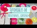 Tutoriales: Rosetones de papel crepé, papel de scrap, cartera y mas!