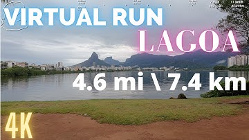 RUN with me in Lagoa, Rio de Janerio Brazil | 4.6mi (7.4km) 44 Minutes | Treadmill Virtual RUN in 4K