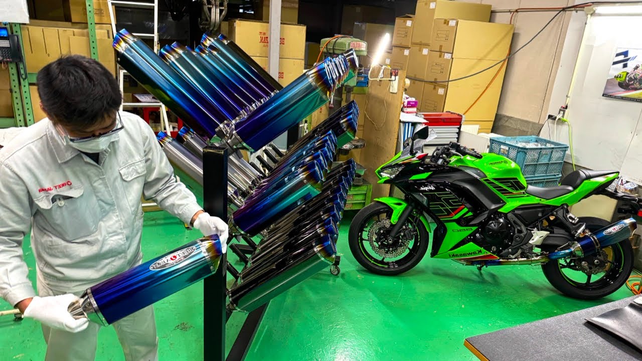 Процесс создания японского глушителя высокого качества.