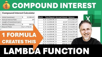 💰📈 Dynamic Compound Interest Schedule - Create Your Own LAMBDA Function - Watch Your Money Grow!