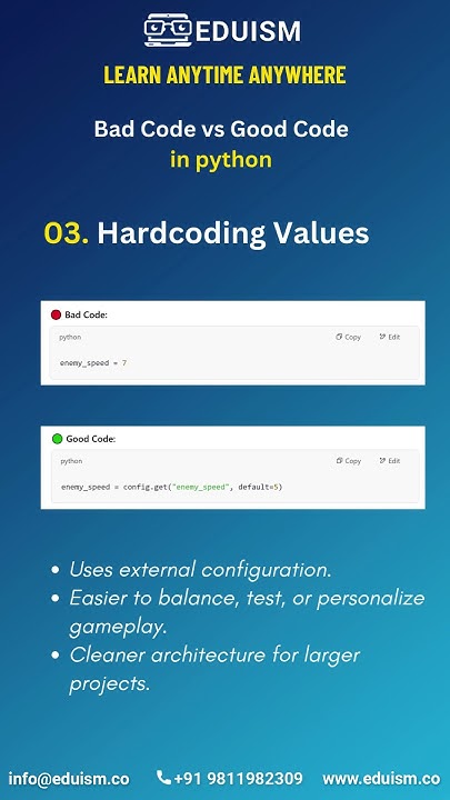 Bad Code Vs Good Code in Python!#python #ai #pythonprogramming #coding ...