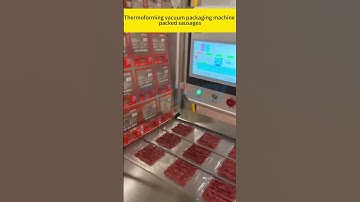 Thermoforming vacuum packaging machine packed sausages #sausages #thermoforming #pack #machine