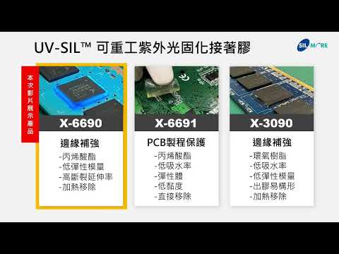 UV-SIL X-6690邊緣補強可重工紫外光固化接著膠 - video from Sil-More