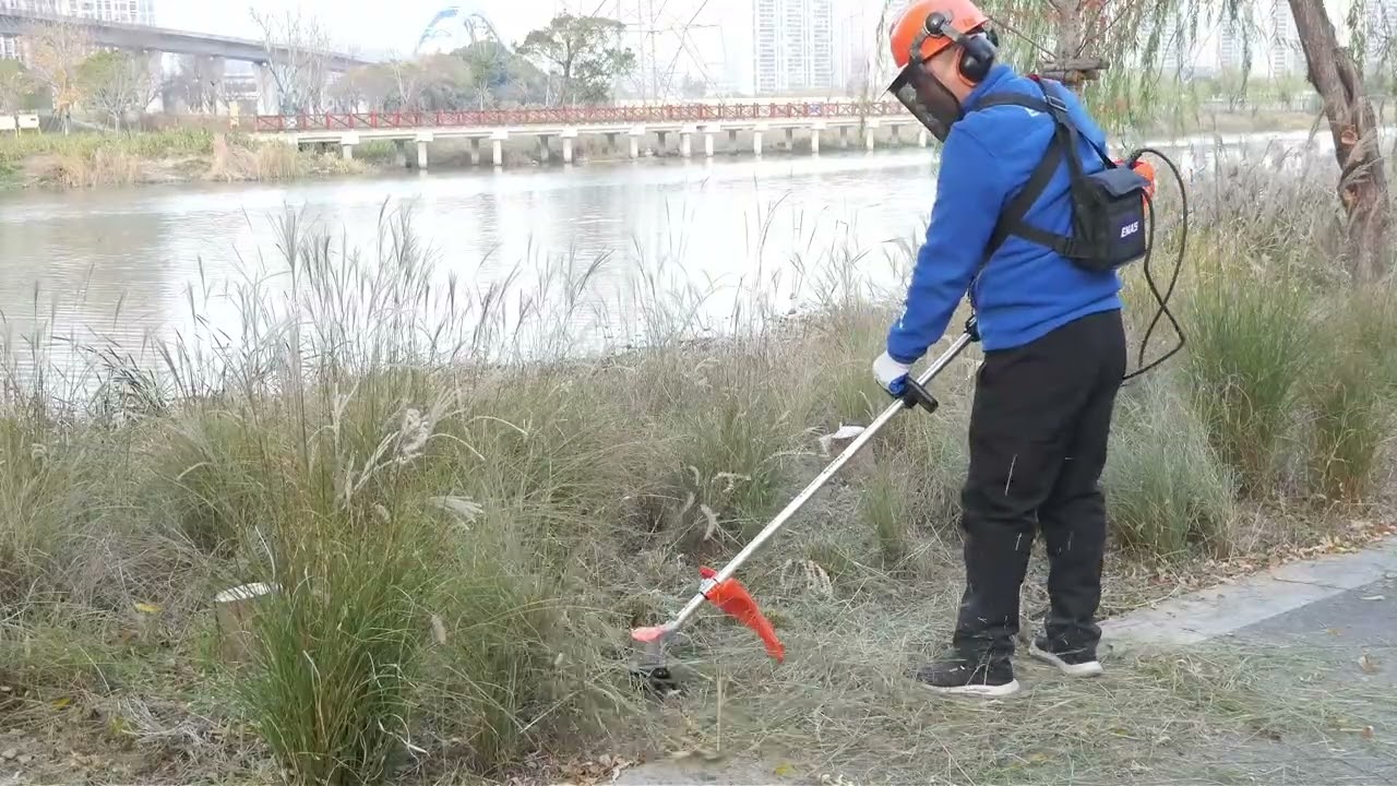 E24051 24V 800W Battery Electric Brush Cutter Grass Cutting Outdoor Test