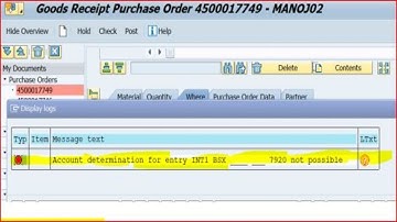 Error Message - M8147 | Account Determination for entry INT BSX __7920 not possible | Learn with Fun