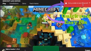 How to fix ''Sorry, unable to start Minecraft'' Easily (Fabric 1.19.2)