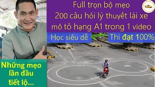 Full trọn bộ mẹo lý thuyết lái xe mô tô hạng A1 trong 1 video ( học là đậu ) mới nhất 2021 -Thầy Tâm screenshot 5