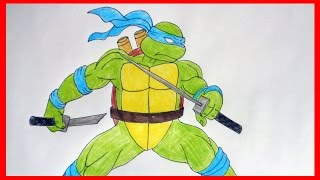 How to draw ninja turtles Leonardo, Как нарисовать черепашек ниндзя(SUBSCRIBE http://www.youtube.com/channel/UCP3MUIw4Nd-eG8sCLSOL8eg?sub_confirmation=1 How to draw cartoon characters how to draw ninja turtles, ..., 2015-01-19T03:20:29.000Z)