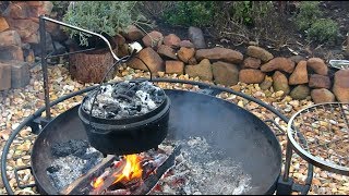 Campfire cooking on the camp chef dutch oven this is limited editing
yosemite oven. today we are a turkey breast soaked in apple's with
h...
