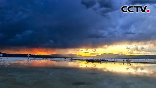 【4K】云开霞落，茶卡盐湖上演水天盛景 | CCTV