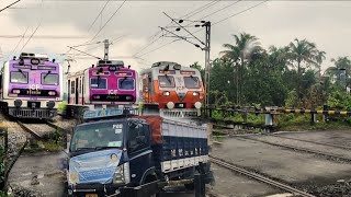 🔥Indian Railway local train🚊&amp; overloading truck 🚎Crocin railgate🚧