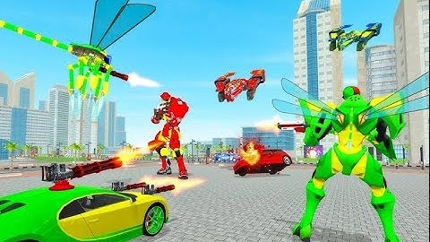 Amazing Flying Dragonfly Robot Car Transformation | Rescue City Flying Dragonfly Android GamePlay