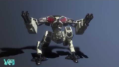 Battle Mech PBR  animations showcase