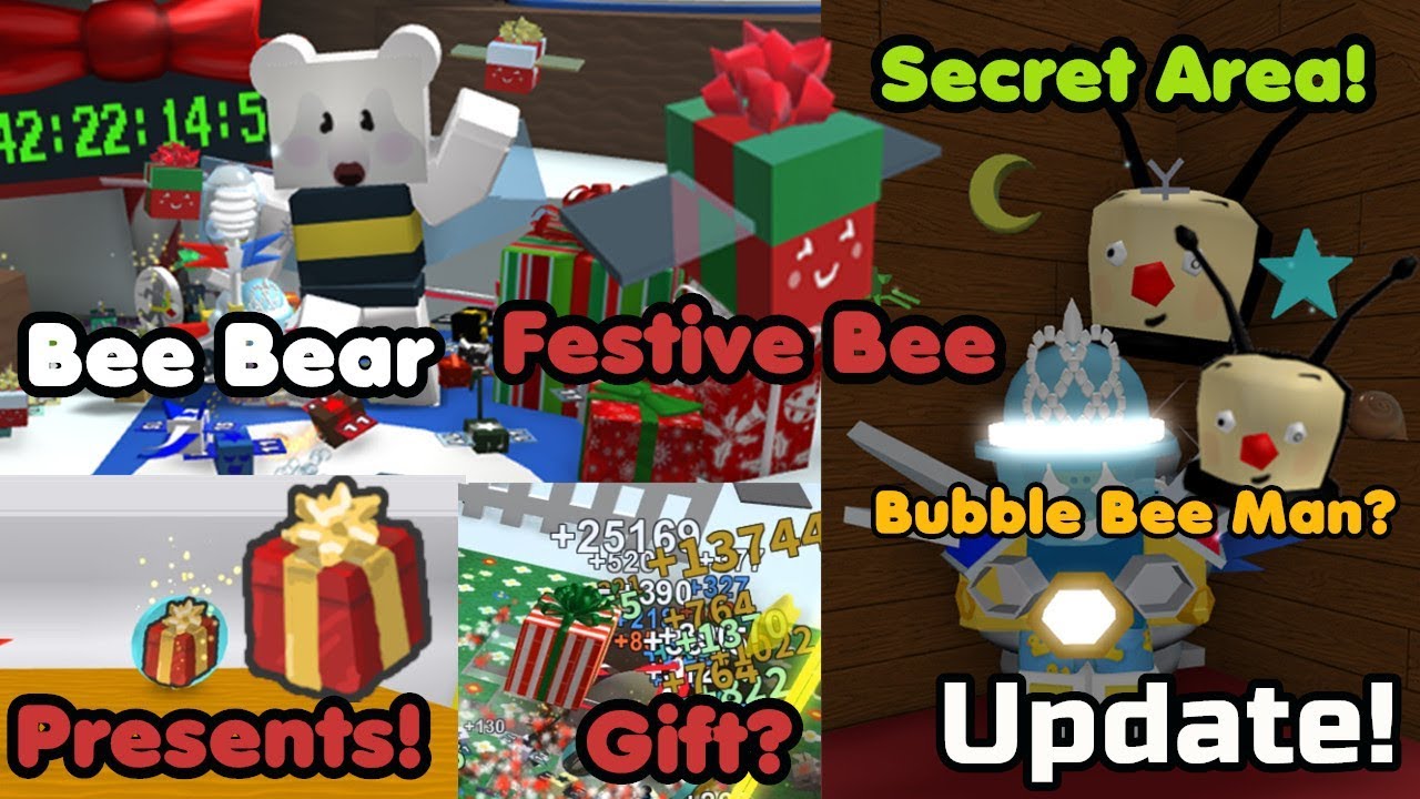 Christmas Update Festive Bee Bee Bear Presents Secret Areas - update gifted festive bee bee bear presents roblox bee swarm